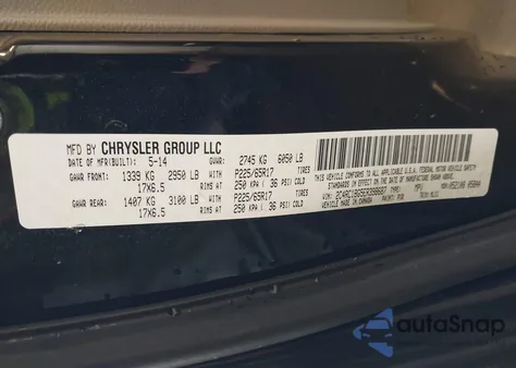 2014 Chrysler Town & Country Touring из США, поврежденный, VIN 2C4RC1BG5ER398687